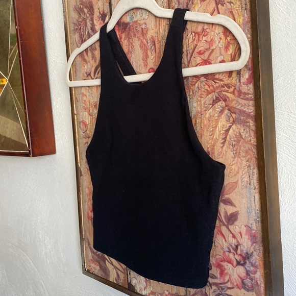 ABERCROMBIE & FITCH CROP TOP CROSS BACK TANK TOP BLACK XS - Picture 16 of 16